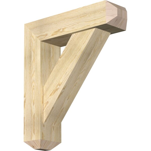 Ekena Millwork Traditional Craftsman Rough Sawn Bracket w/ Offset Brace, Douglas Fir, 8"W x 30"D x 34"H BKT0806X30X34TRA04RDF - main